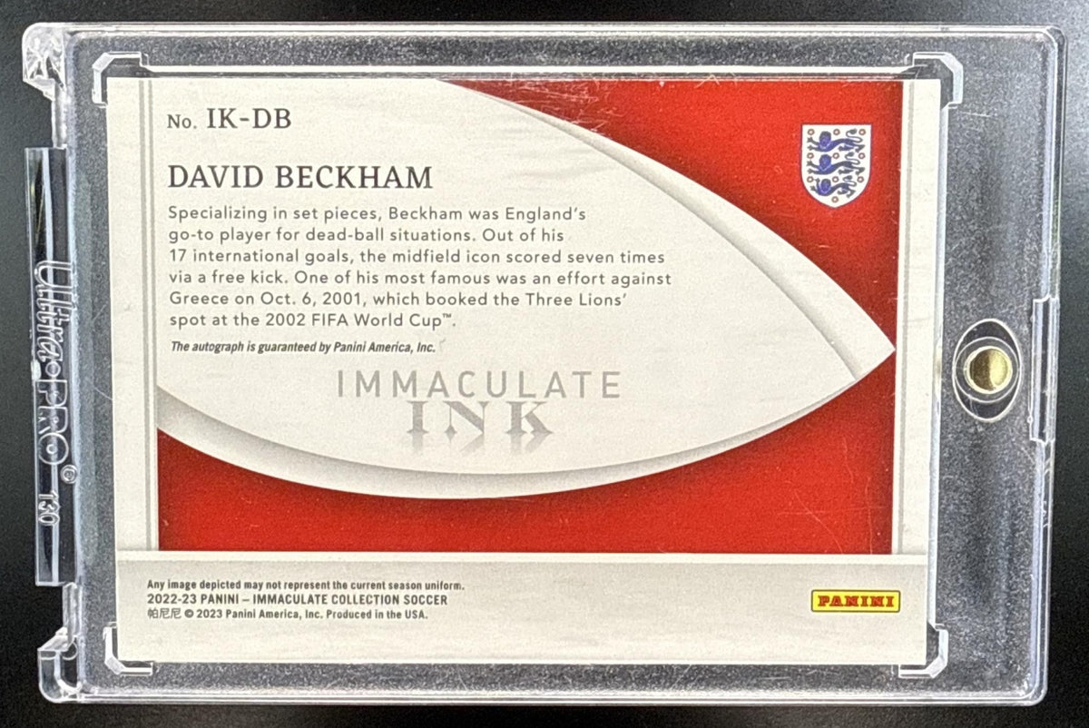 David Beckham Panini Immaculate Collection 2022-23 Ink /14 Auto England