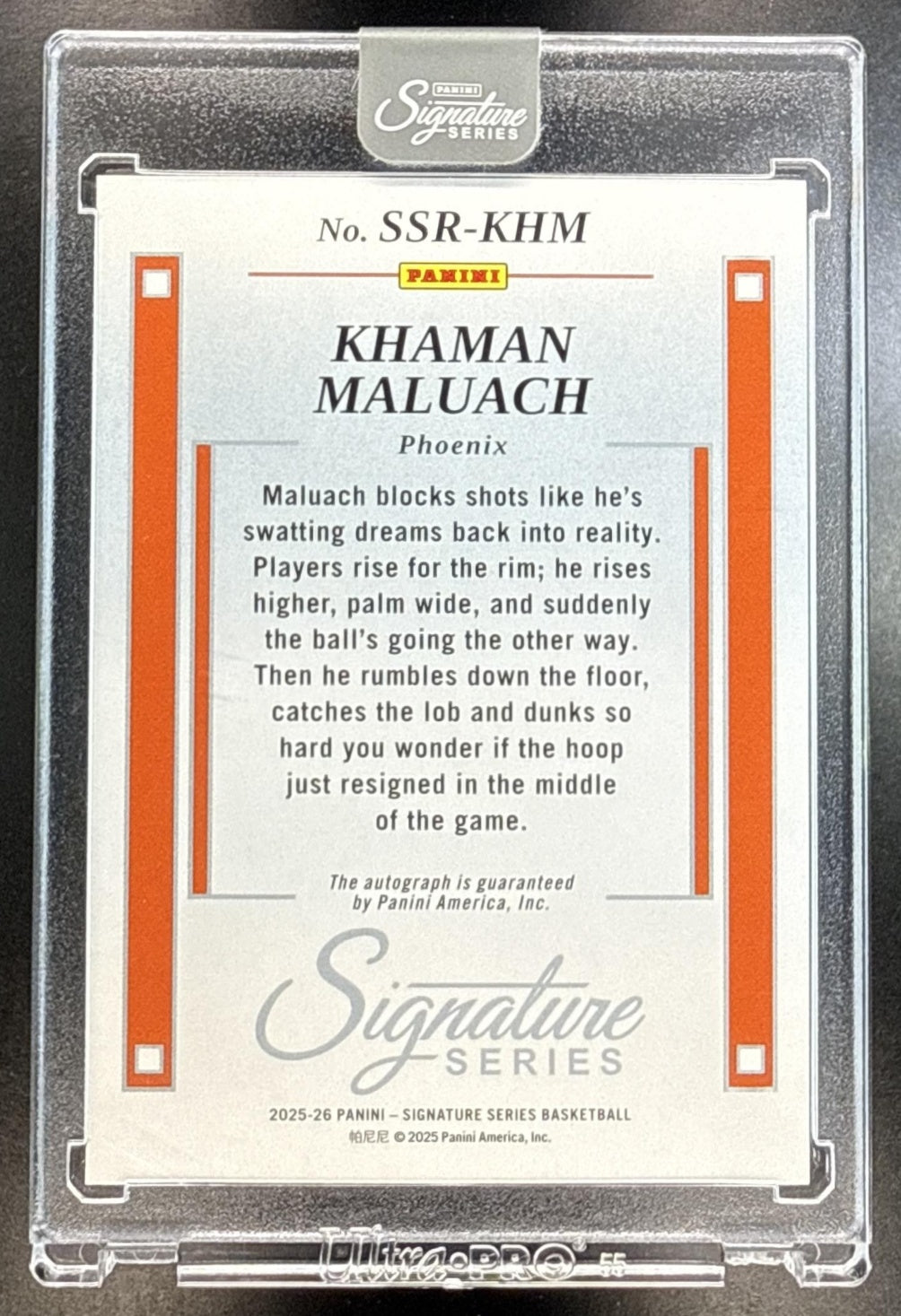 Khaman Maluach Panini Signature Series 2025-26 /25 RC Auto Phoenix Suns