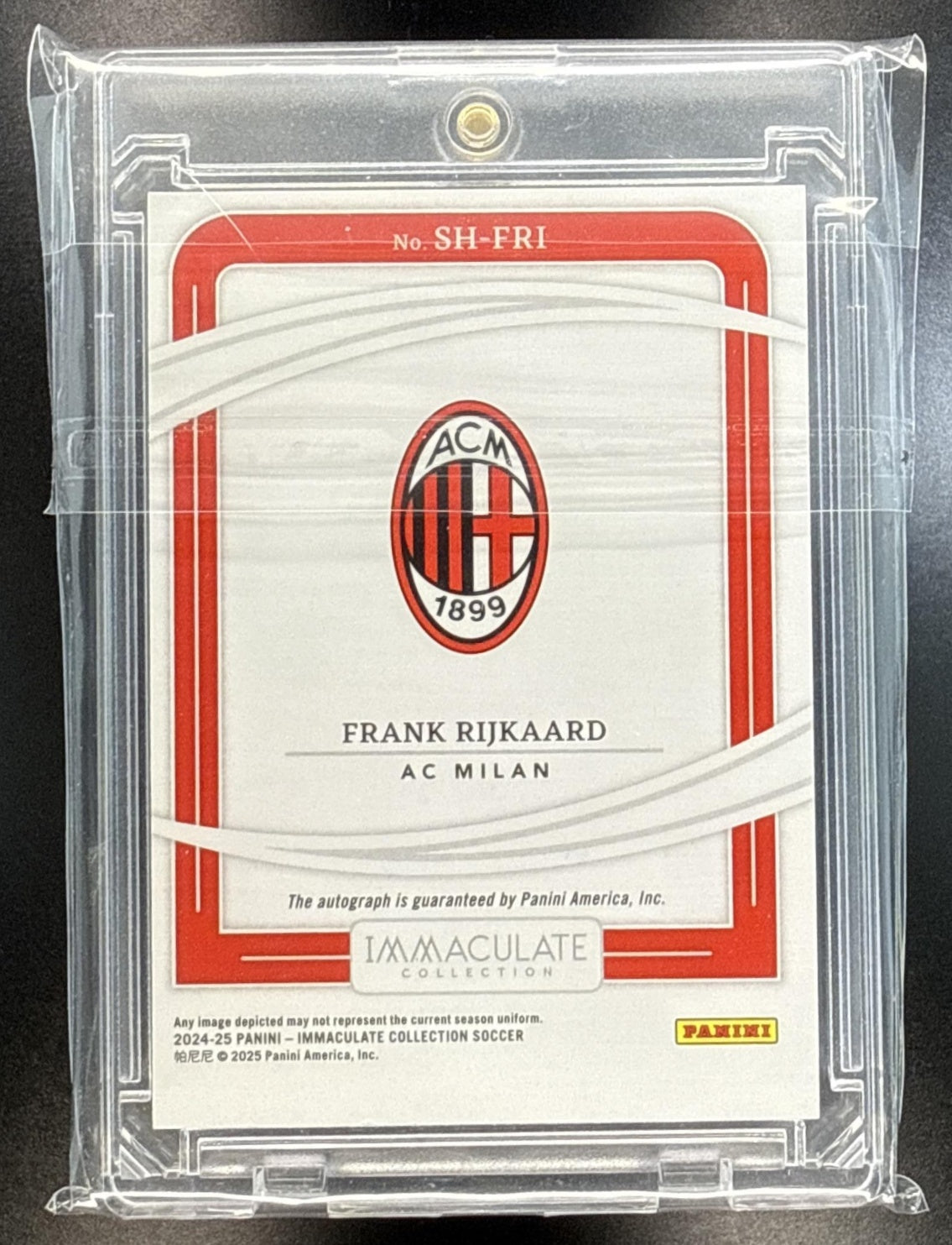 Frank Rijkaard Panini Immaculate Collection 2024-25 Gold /5 Auto AC Milan