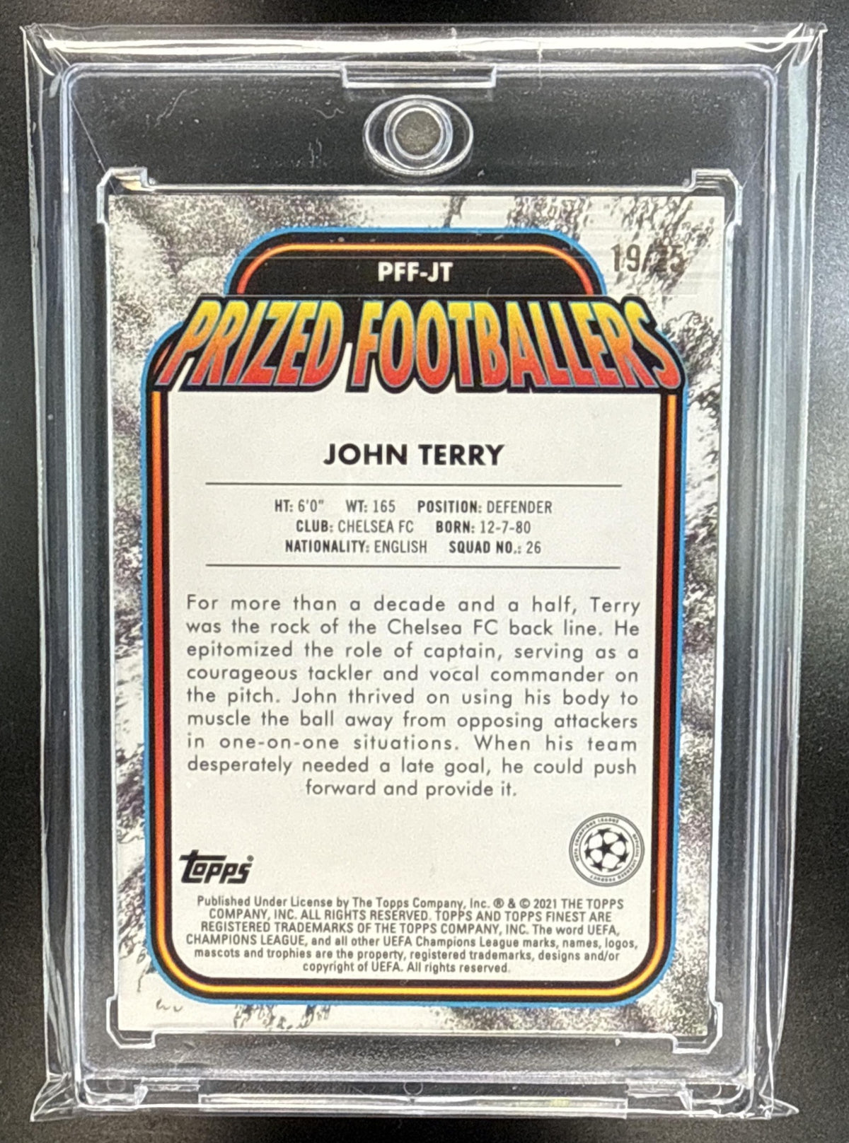 John Terry Topps Finest UCL 2020 Red/Green /25 Chelsea FC