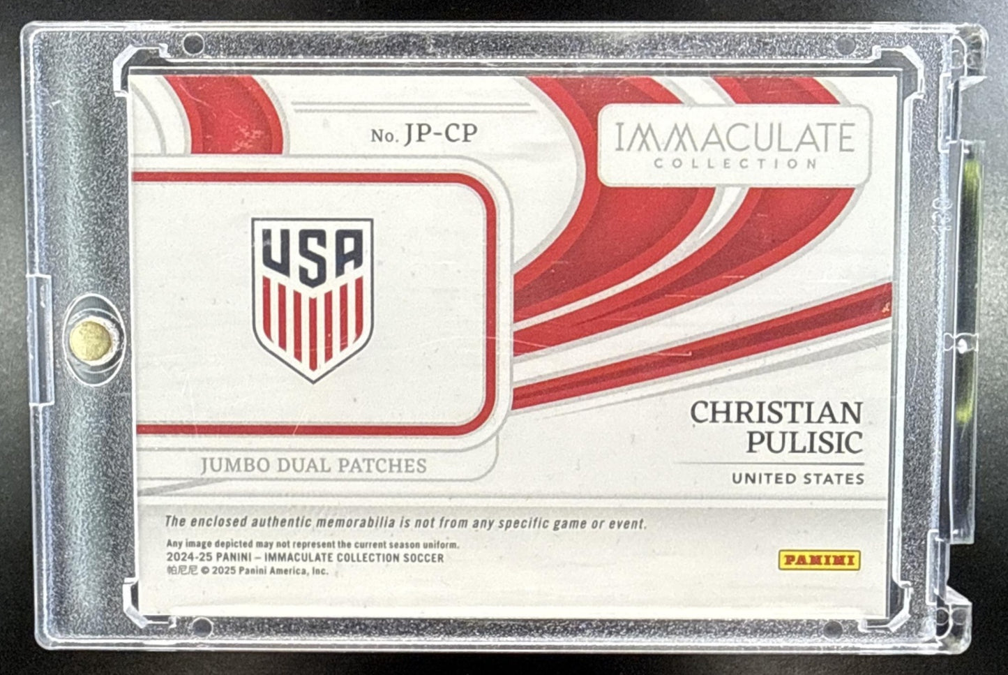 Christian Pulisic Immaculate Collection 2024-25 Jumbo Dual Patch /25 United States