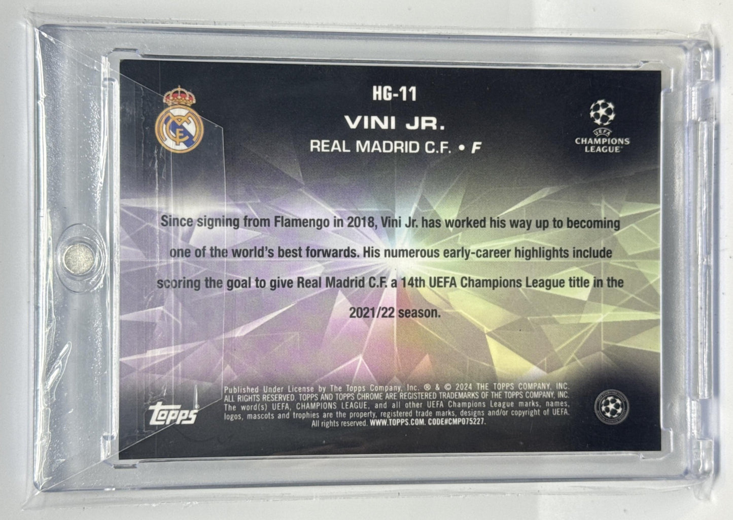 Vini Jr. Topps Chrome UCC 2024 Hidden Gems HG-11 Real Madrid