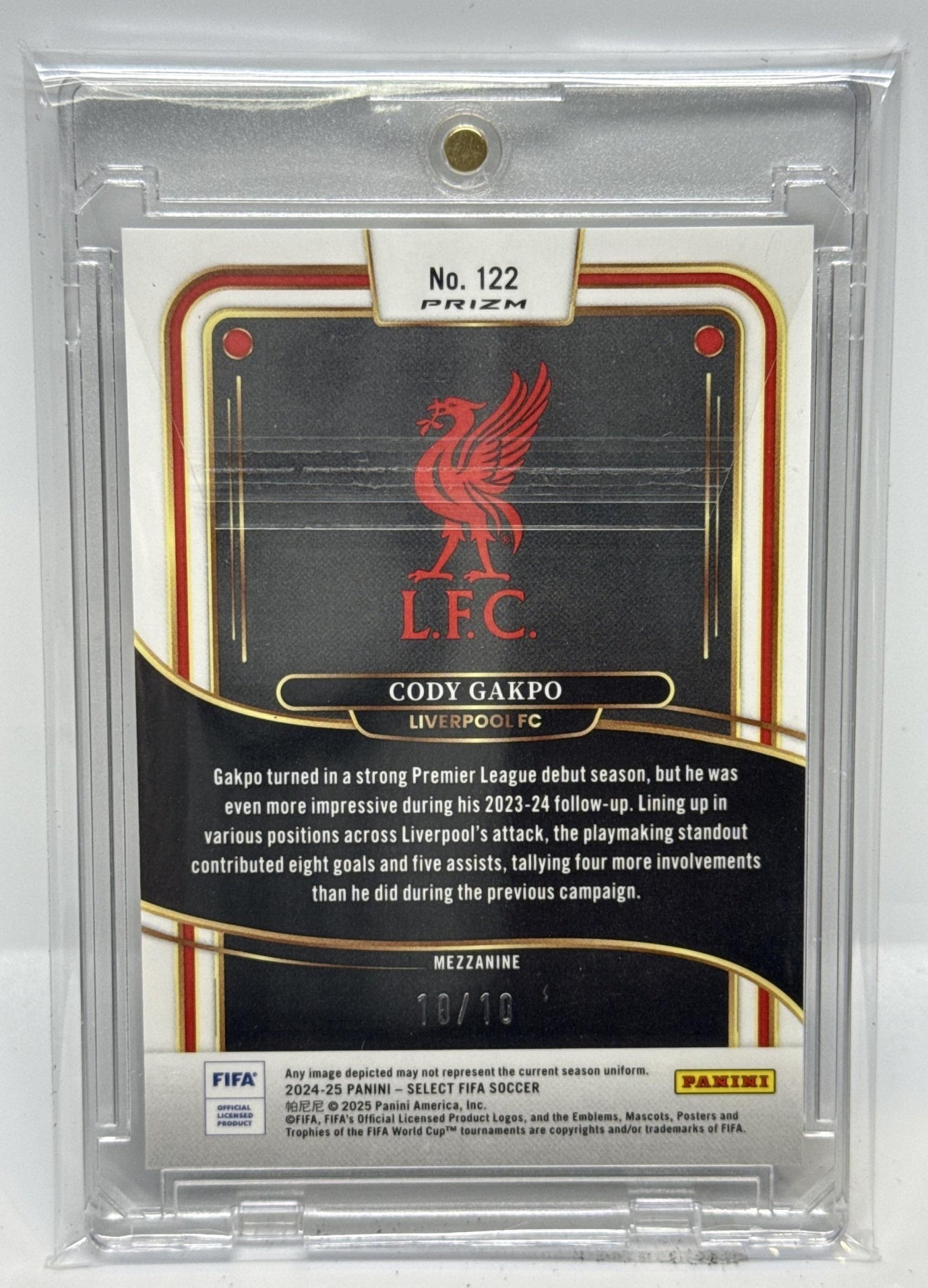 Cody Gakpo Panini Select FIFA 2024-25 Mezzanine Gold Wave /10 Liverpool FC
