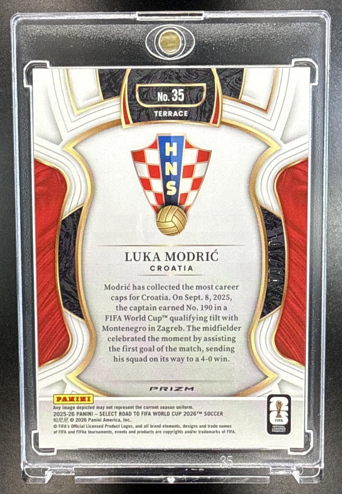 Luka Modric Panini Select Road to FIFA World Cup 2025-26 /10 Gold Wave Croatia