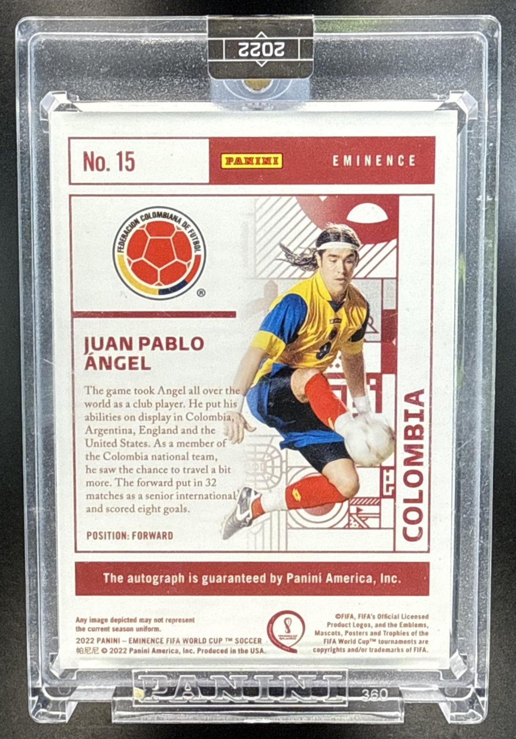 Juan Pablo Angel Panini Eminence FIFA World Cup 2022 /5 Auto Colombia