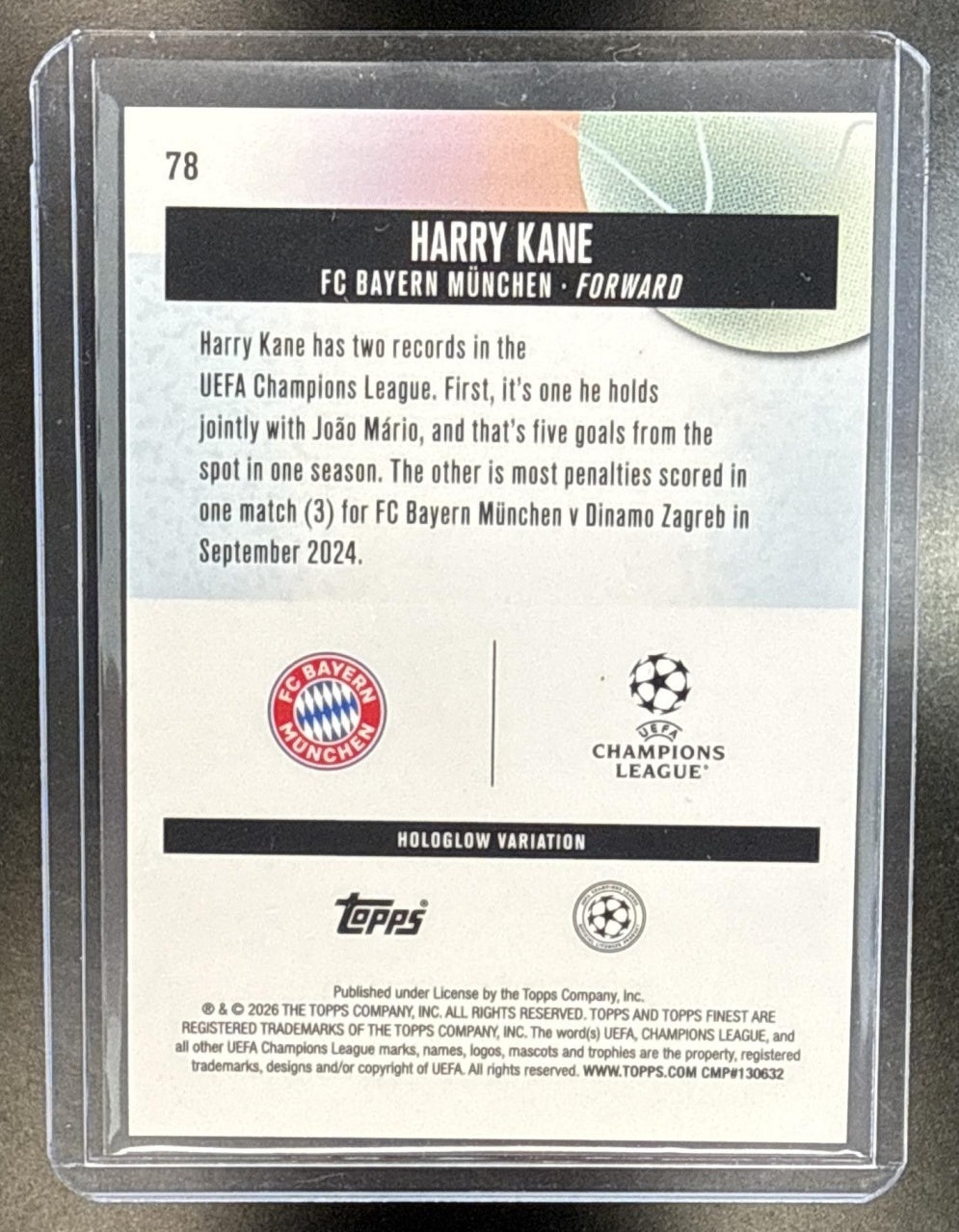 Harry Kane Topps UEFA Club Competition Finest 2025-26 FC Bayern Munchen