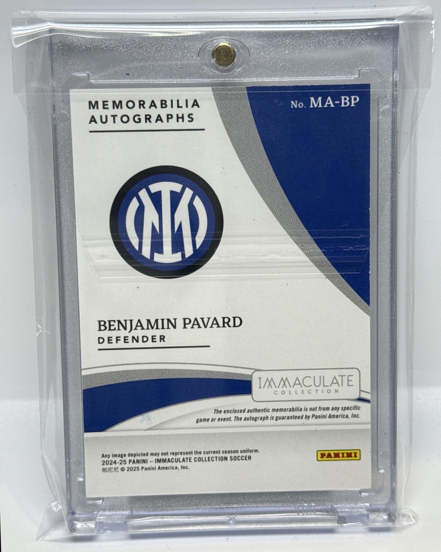 Benjamin Pavard Immaculate Collection 2024-25 /5 Auto FC Internazionale Milano