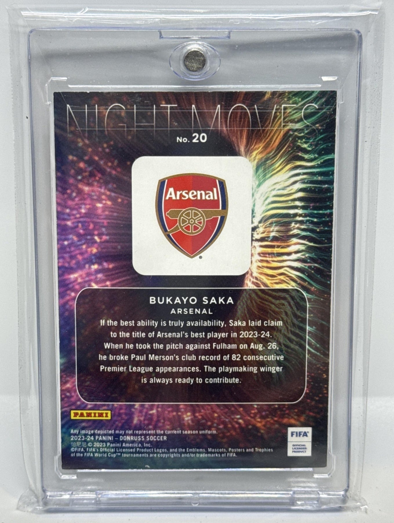 Bukayo Saka Panini Donruss 2023-24 Night Moves Arsenal FC