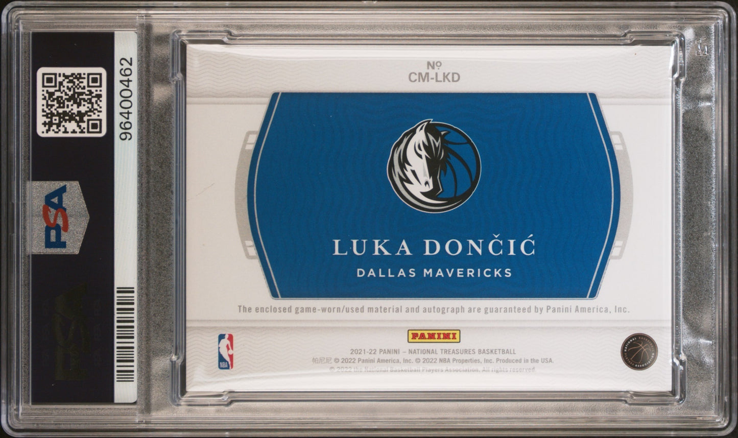 Luka Doncic Panini National Treasures 2021 /49 MEM Auto PSA 10 Dallas Mavericks