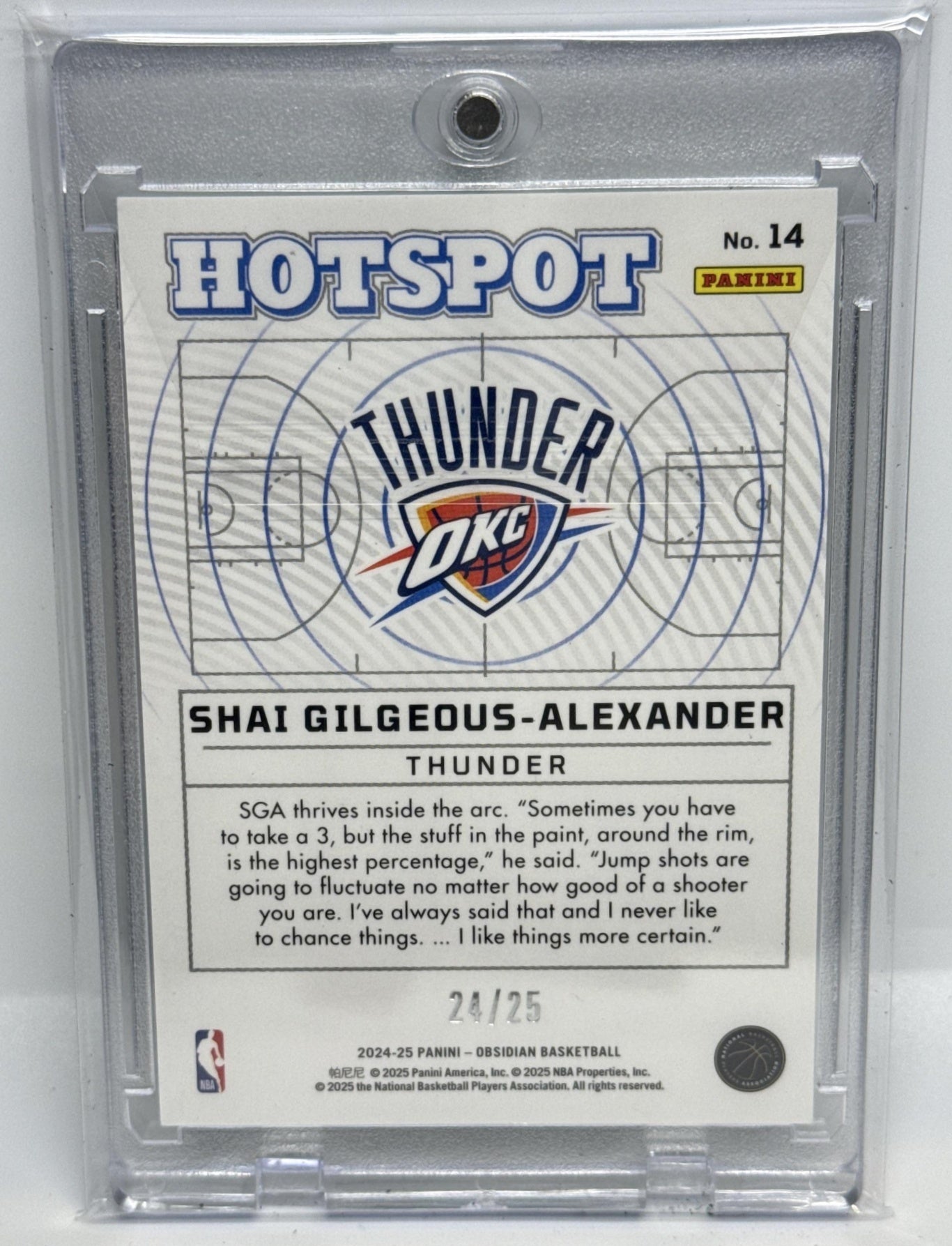 Shai Gilgeous-Alexander Obsidian 2024 EE Green Flood /25 Oklahoma City Thunder