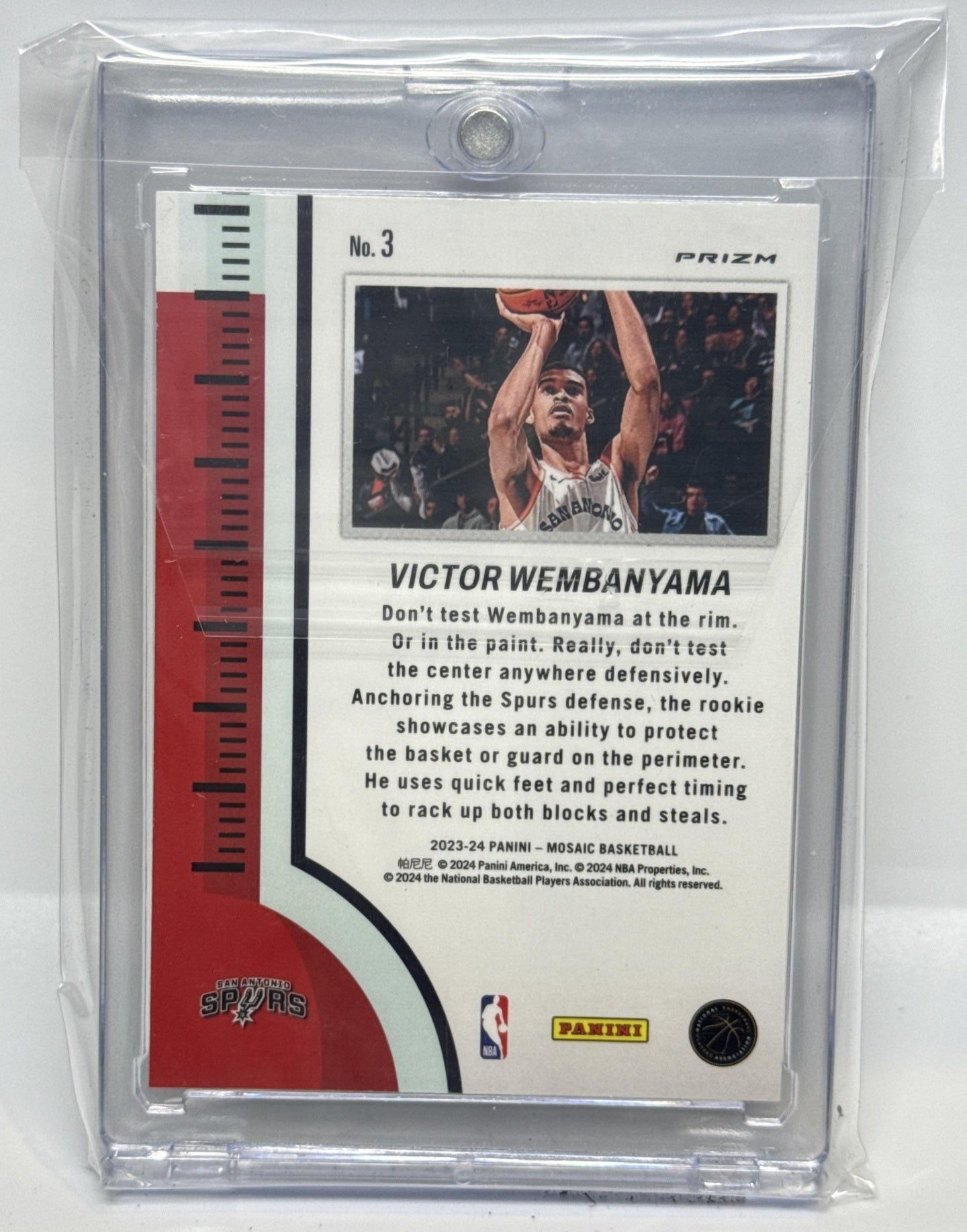 Victor Wembanyama Panini Mosaic 2023-24 Heat Check RC San Antonio Spurs