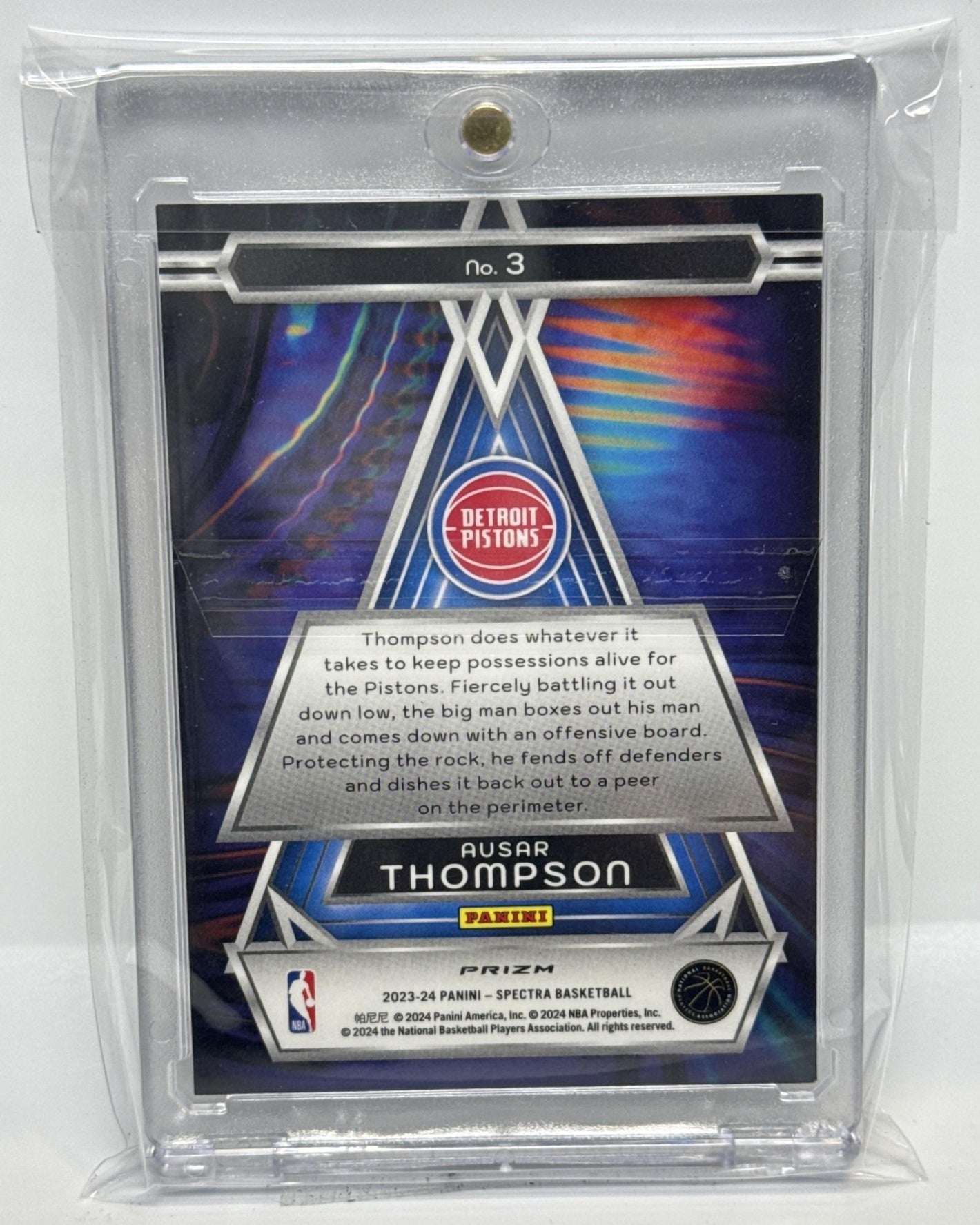 Ausar Thompson Panini Spectra 2023-24 Full Capacity RC Detroit Pistons