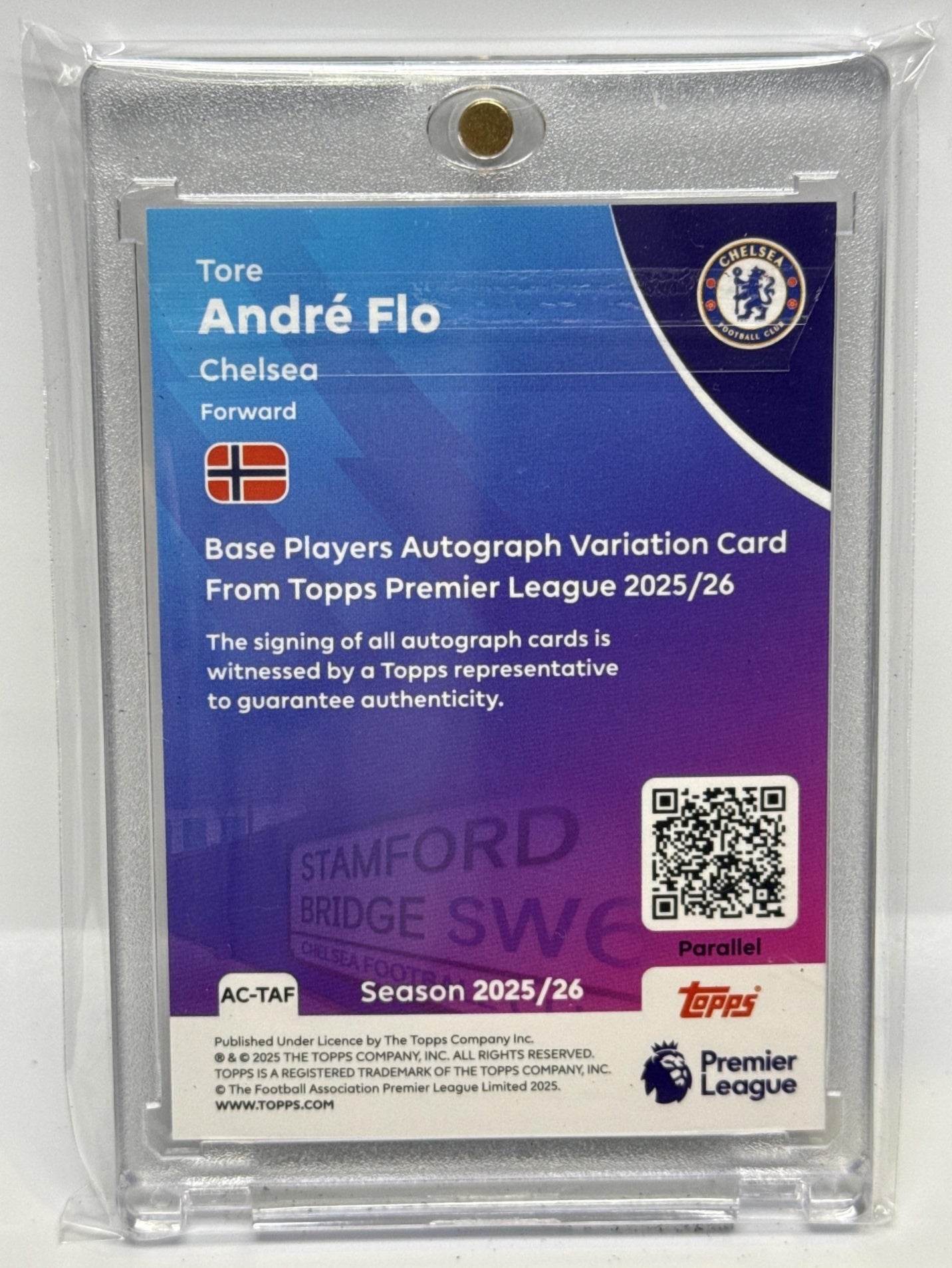 Tore Andre Flo Topps PL 2025-26 Auto Black Rainbow Foil /10 Chelsea