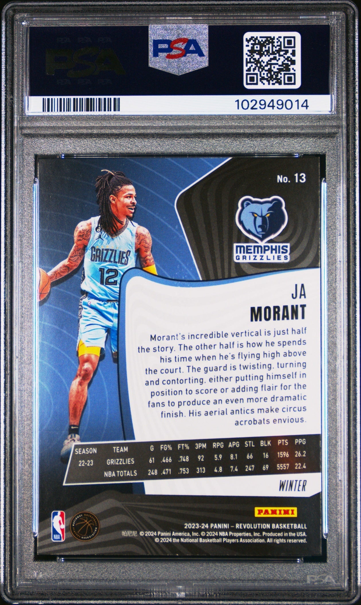 Ja Morant Panini Revolution 2023-24 Winter PSA 9 Memphis Grizzlies