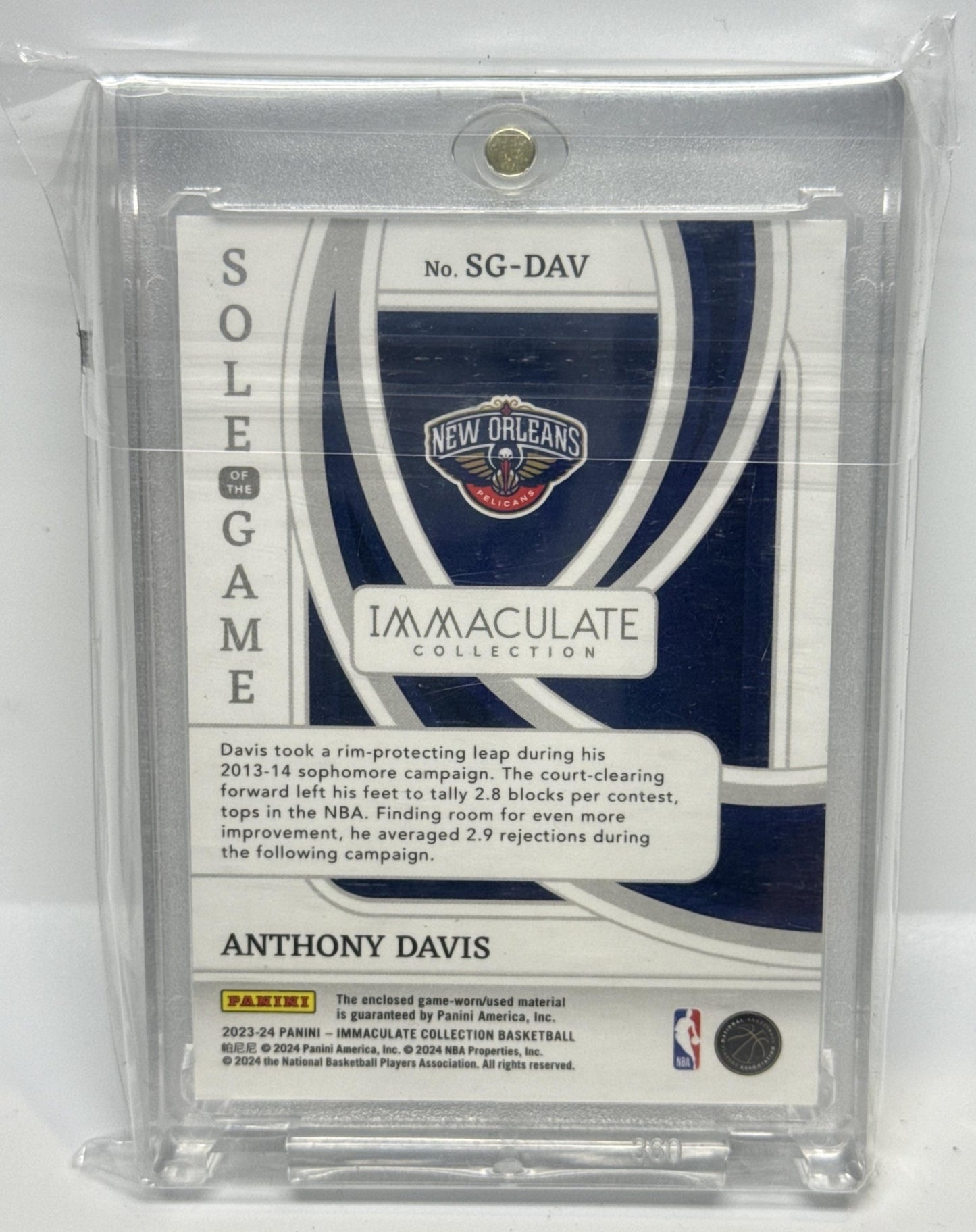 Anthony Davis Panini Immaculate 2023-24/25 MEM New Orleans Pelicans
