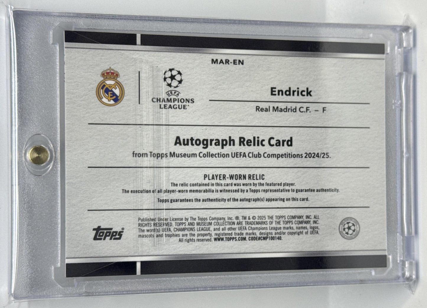 Endrick Topps Museum Collection UCC 2024-25 Amethyst /99 Auto Real Madrid C.F.