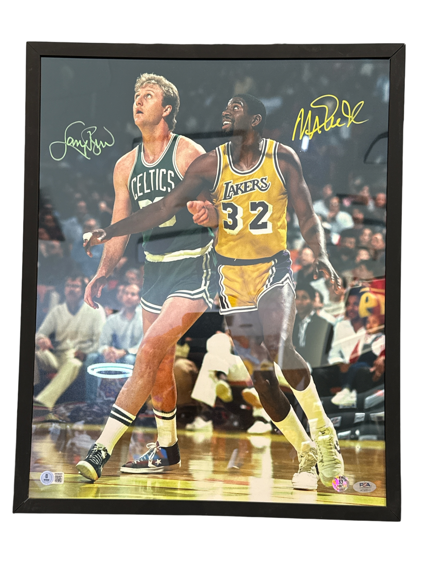 Larry Bird/Magic Johnson Signed Poster Framed
