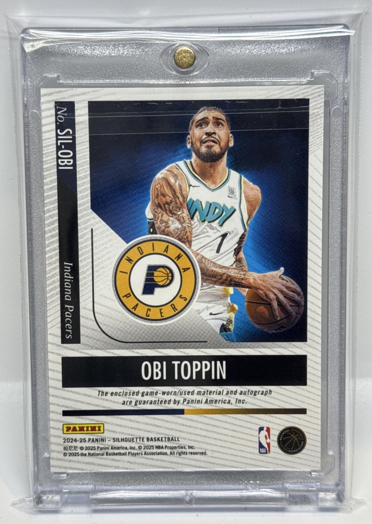 Obi Toppin Panini Silhouette 2024-25 Auto Holo Silver /15 Indiana Pacers