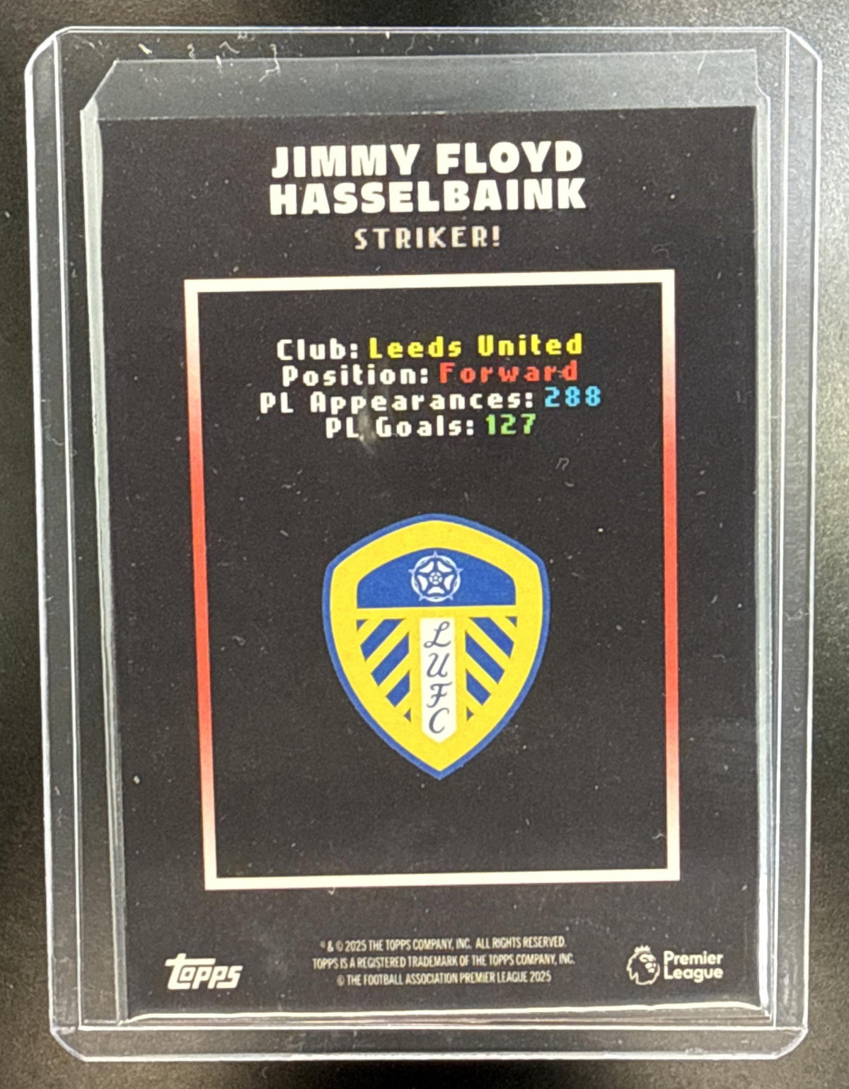 Jimmy Floyd Hasselbaink Topps Decades PL 90s Edition 2025 Red /5 Leeds United