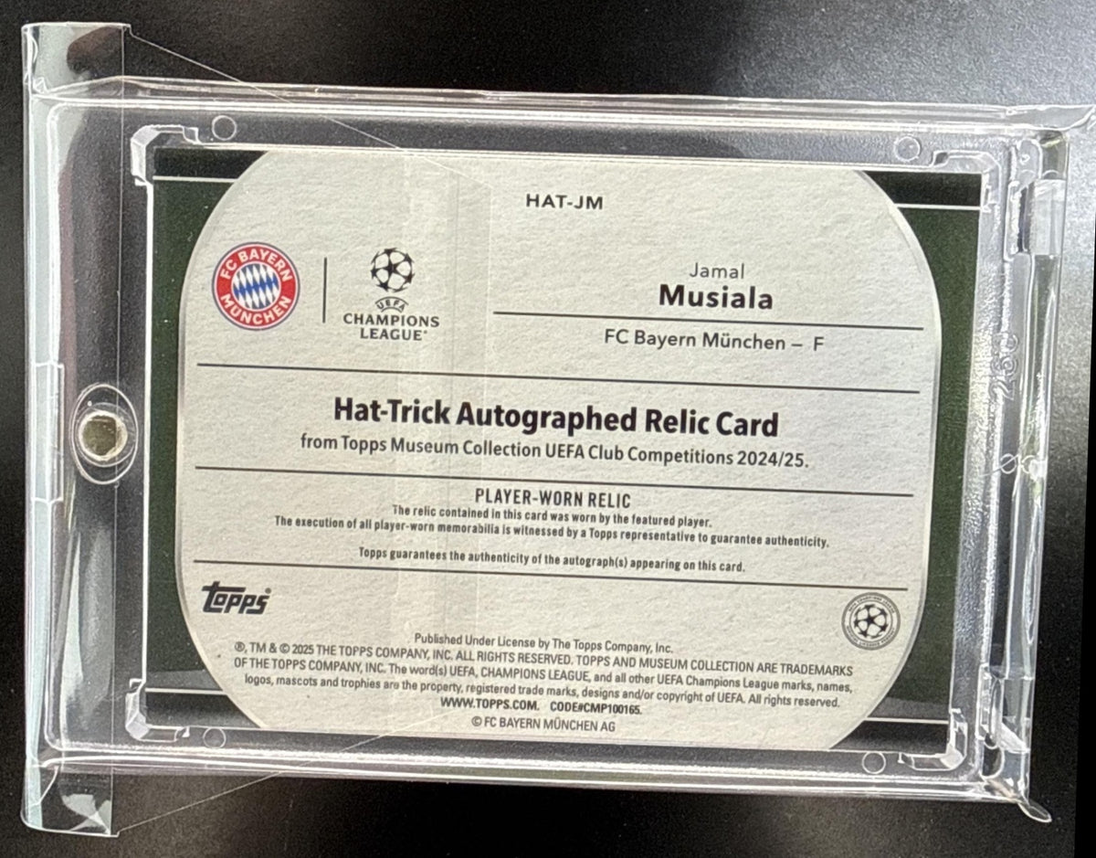Jamal Musiala Topps Museum Collection UCC 2024-25 Hat Trick Auto Relics