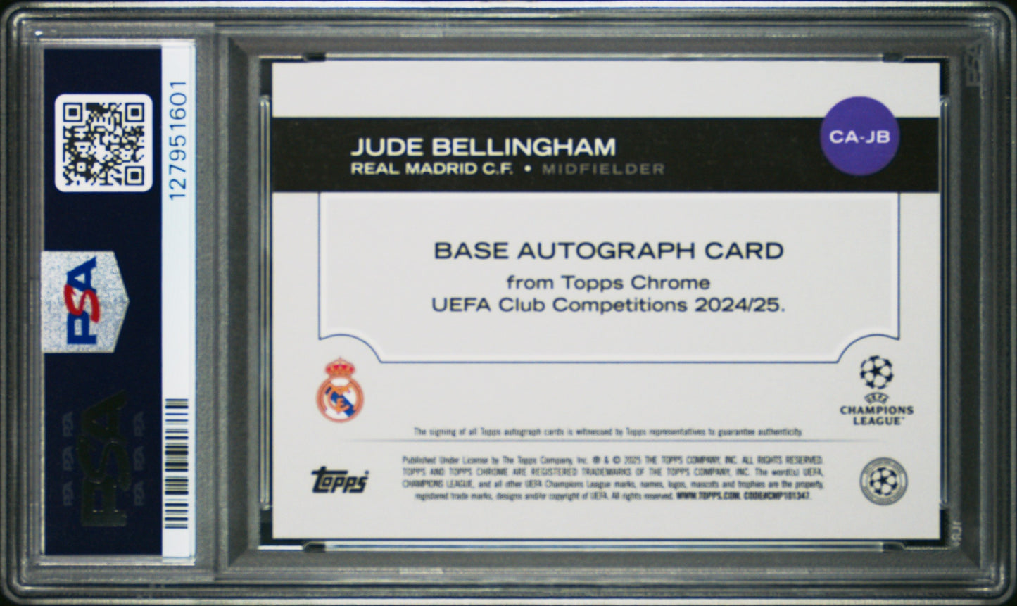 Jude Bellingham Topps Chrome UCC 2024-25 Toppsfractor /52 Auto PSA 10 Real Madrid