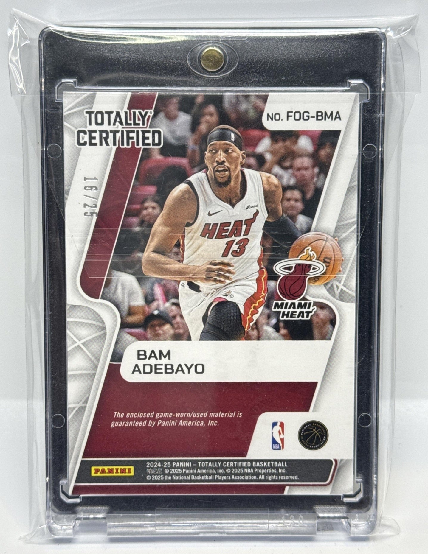 Bam Adebayo Panini Totally Certified 2024-25 Camo Platinum Mirror /25 Miami Heat