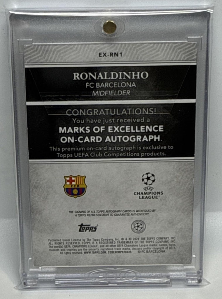 Ronaldinho Topps Definitive Collection UCC 2024-25 Orange Foil /25 FC Barcelona