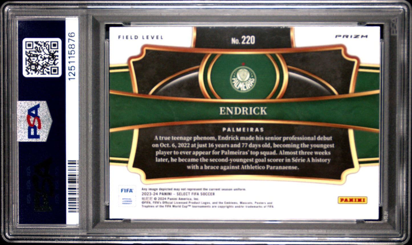 Endrick Panini Select FIFA 2023-24 Field Level Silver PSA 10