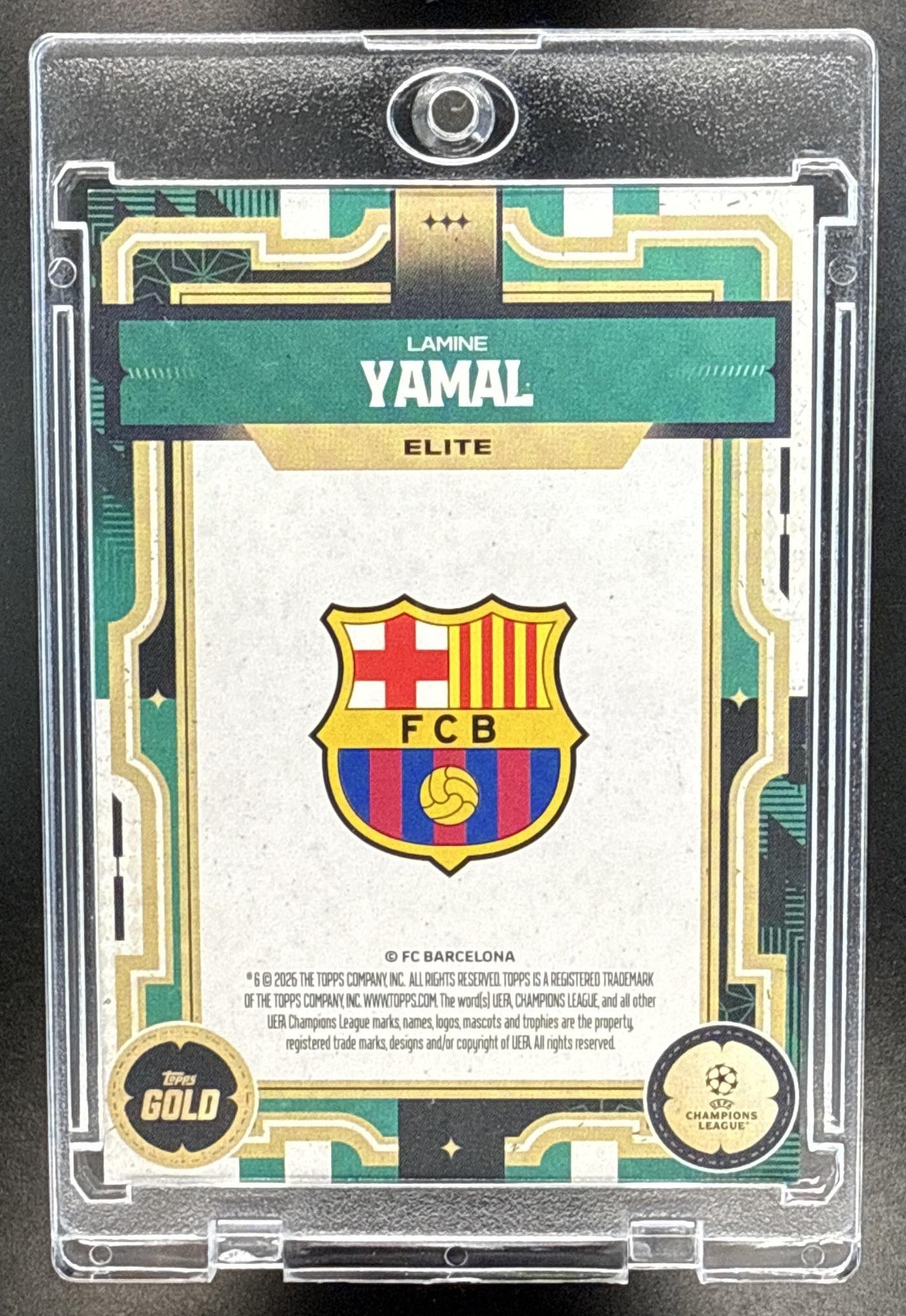 Lamine Yamal Topps Gold UEFA CC 2025-26 Elite Green /75 FC Barcelona