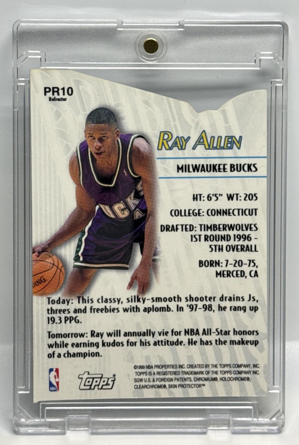 Ray Allen Topps 1999-00 Prodigy Refractor Milwaukee Bucks