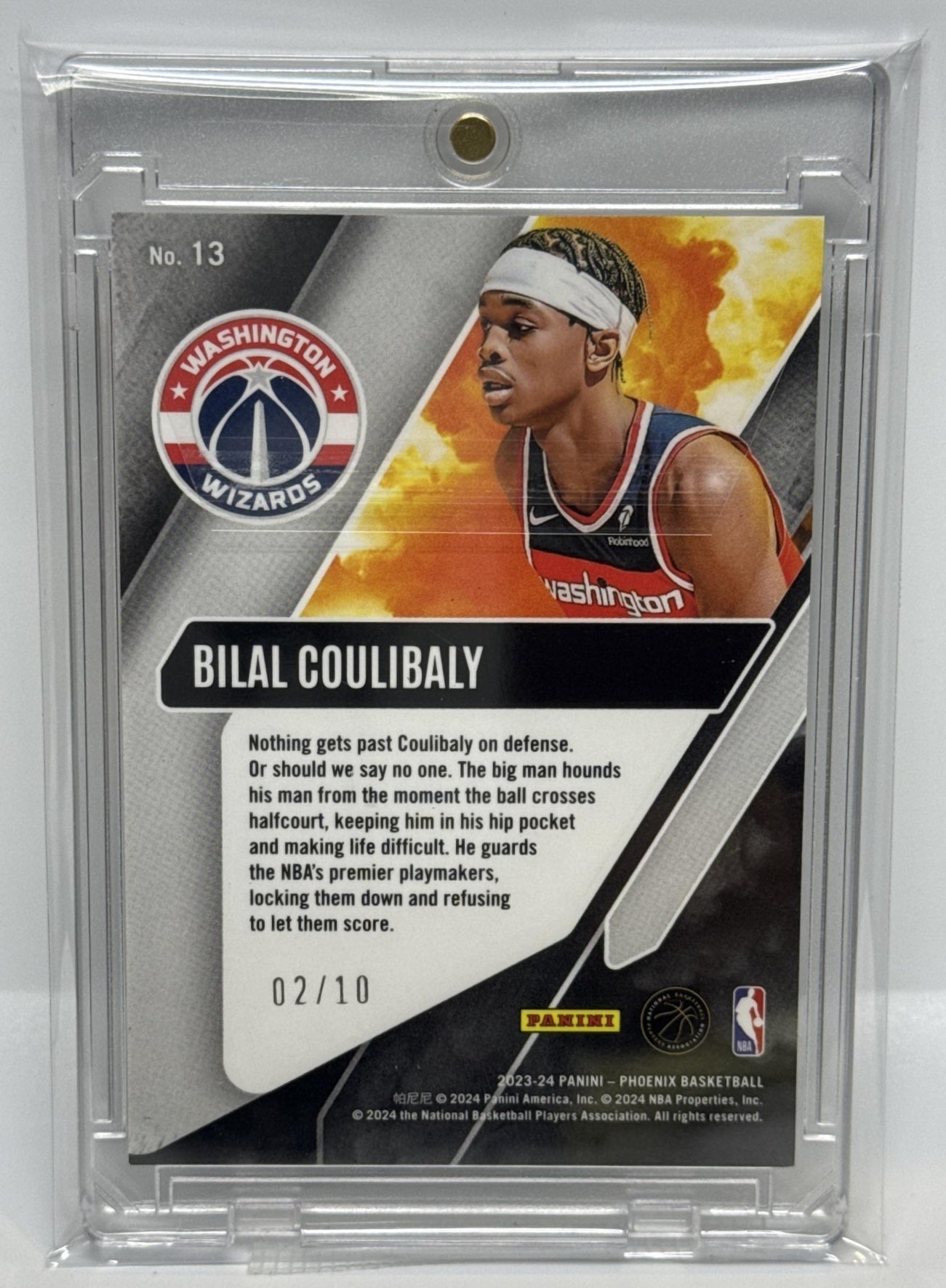 Bilal Coulibaly Panini Phoenix 2023-24 Gold /10 RC Washington Wizards