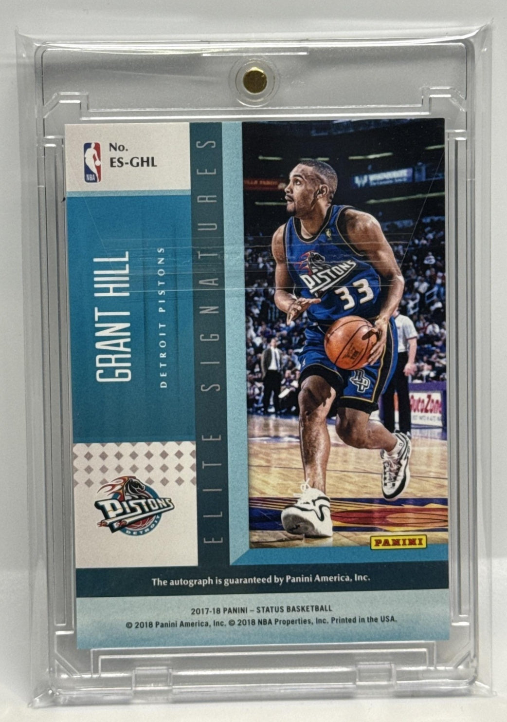 Grant Hill Panini Status 2017-18 Elite Signatures Auto Detroit Pistons