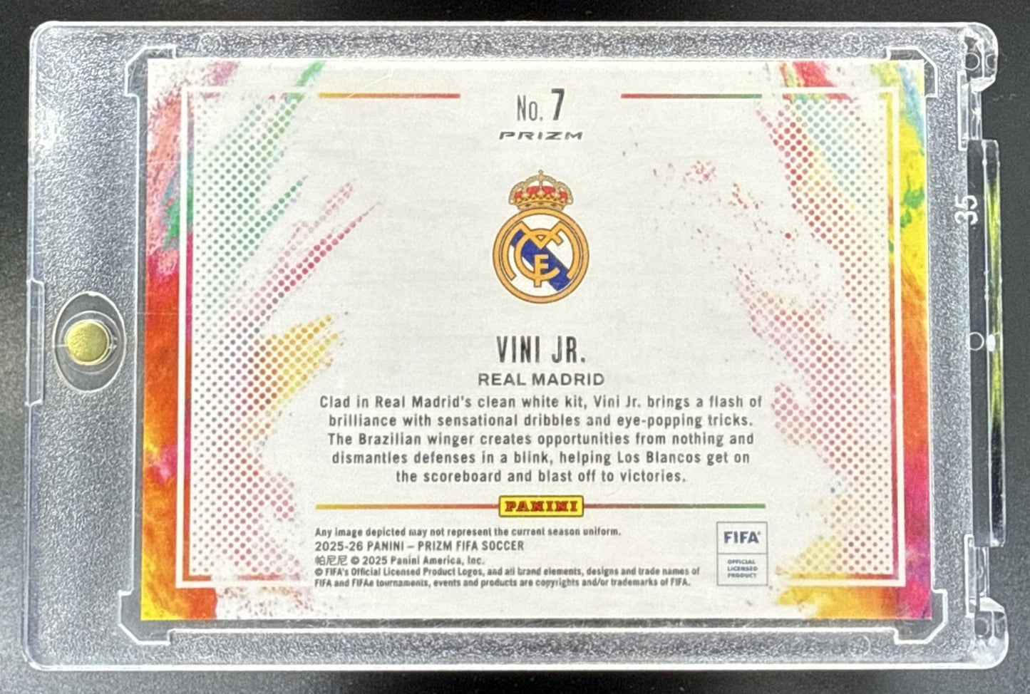 Vini Jr. Panini Prizm FIFA 2025-26 Color Blast SSP Real Madrid