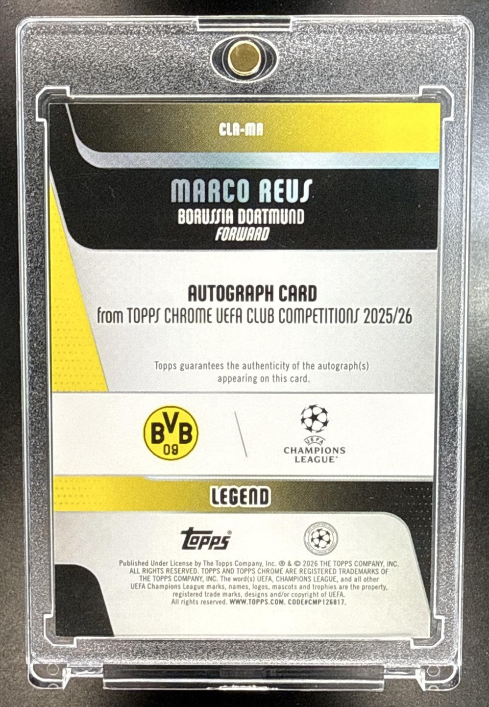 Marco Reus Topps Chrome UCC 2025-26 Orange Geometric /25 Auto Borussia Dortmund