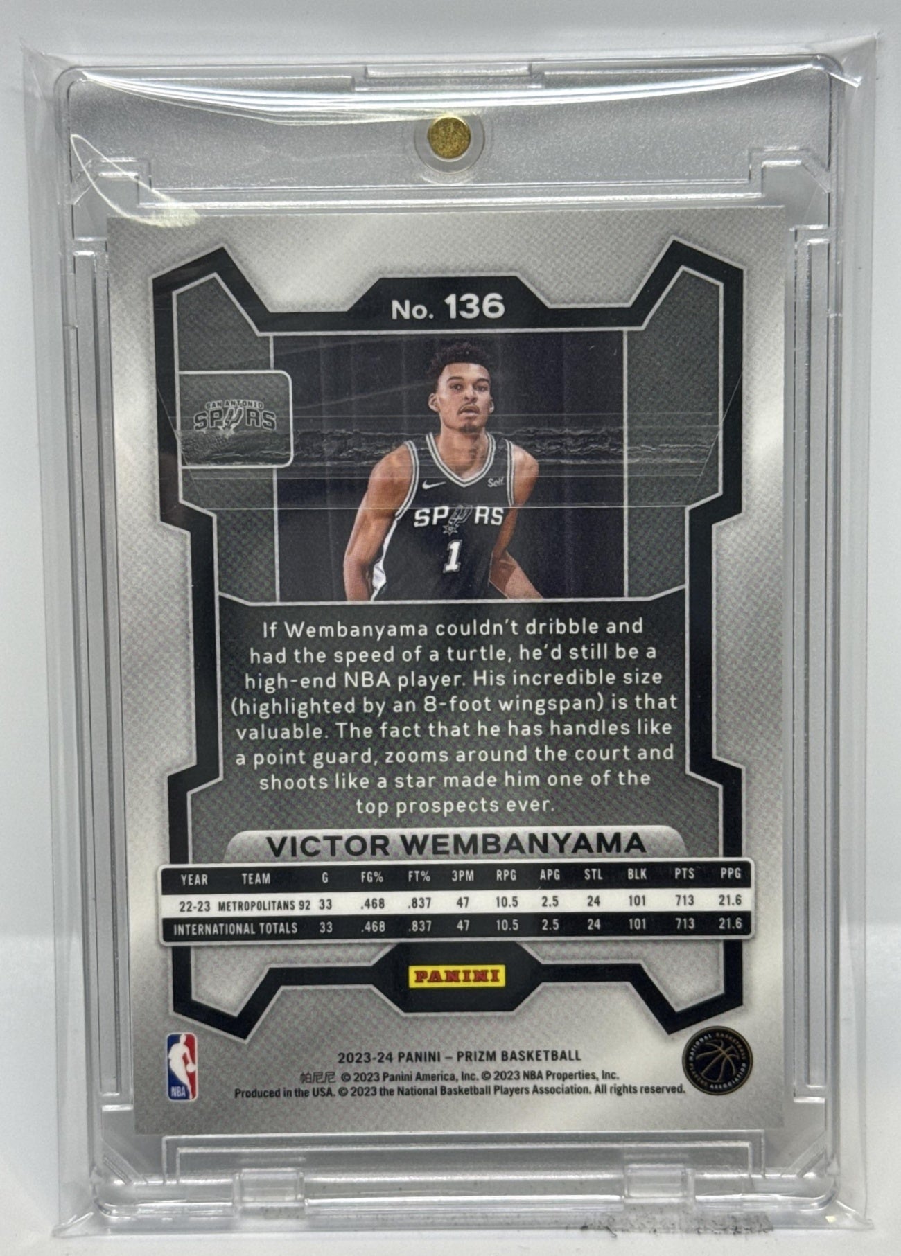 Victor Wembanyama Panini Prizm 2023-24 RC San Antonio Spurs