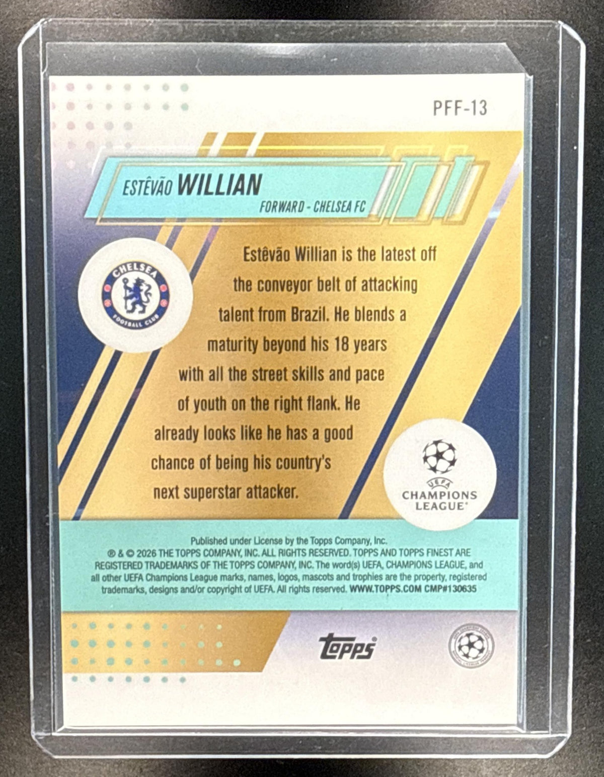 Estevao Willian Topps Finest UEFA Club Competition 2025-26 RC Chelsea FC