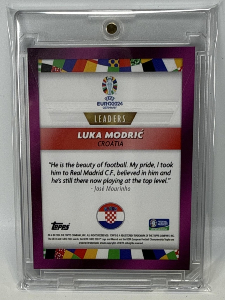 Luka Modric Topps Jose Mourinho Platinum Euro 2024 Leaders Auto Purple /25