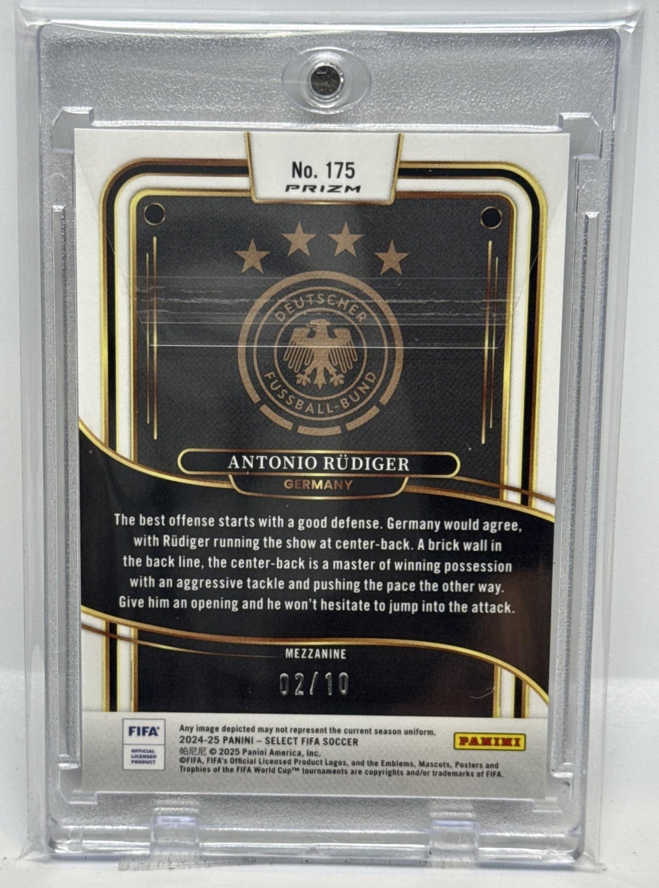 Antonio Rudiger Panini Select FIFA 2024-25 Mezzanine Gold Ice /10 Germany