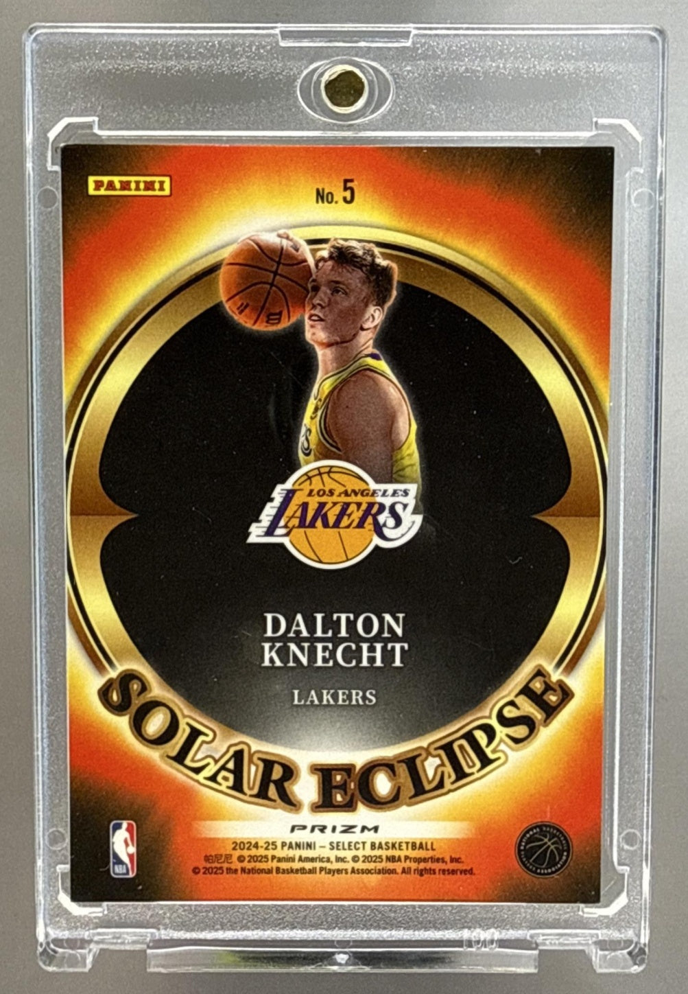Dalton Knecht Panini Select 2024-25 Solar Eclipse RC Los Angeles Lakers