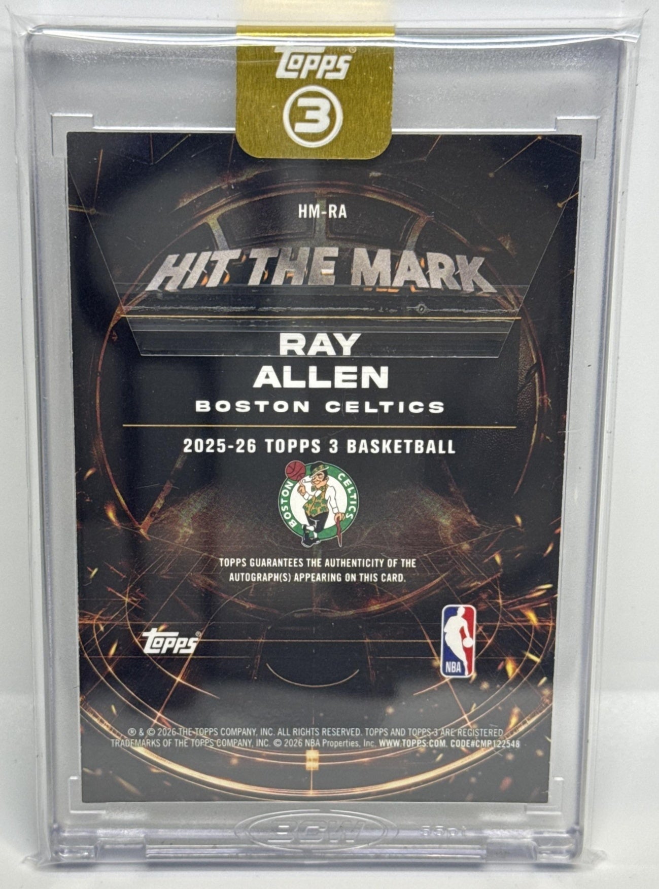 Ray Allen Topps Three 2025-26 Hit The Mark Auto /49 Boston Celtics