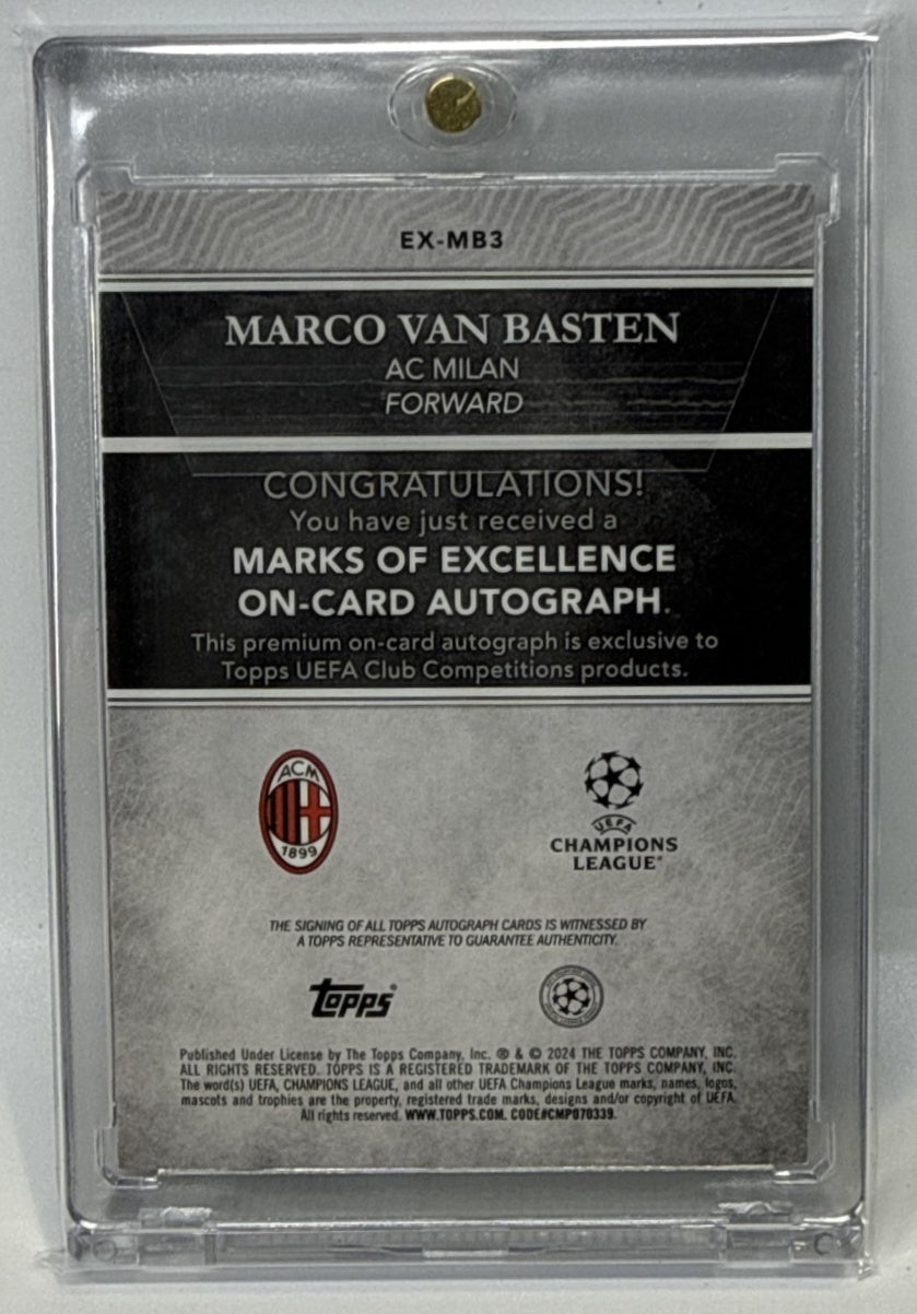 Marco van Basten Topps Definitive Collection UCC 2024-25 Gold /50 Auto AC Milan