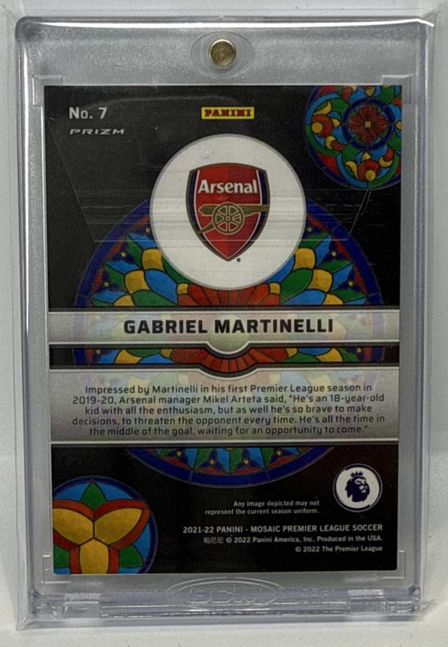 Gabriel Martinelli Panini Mosaic PL 2021-22 Stained Glass RC Arsenal FC