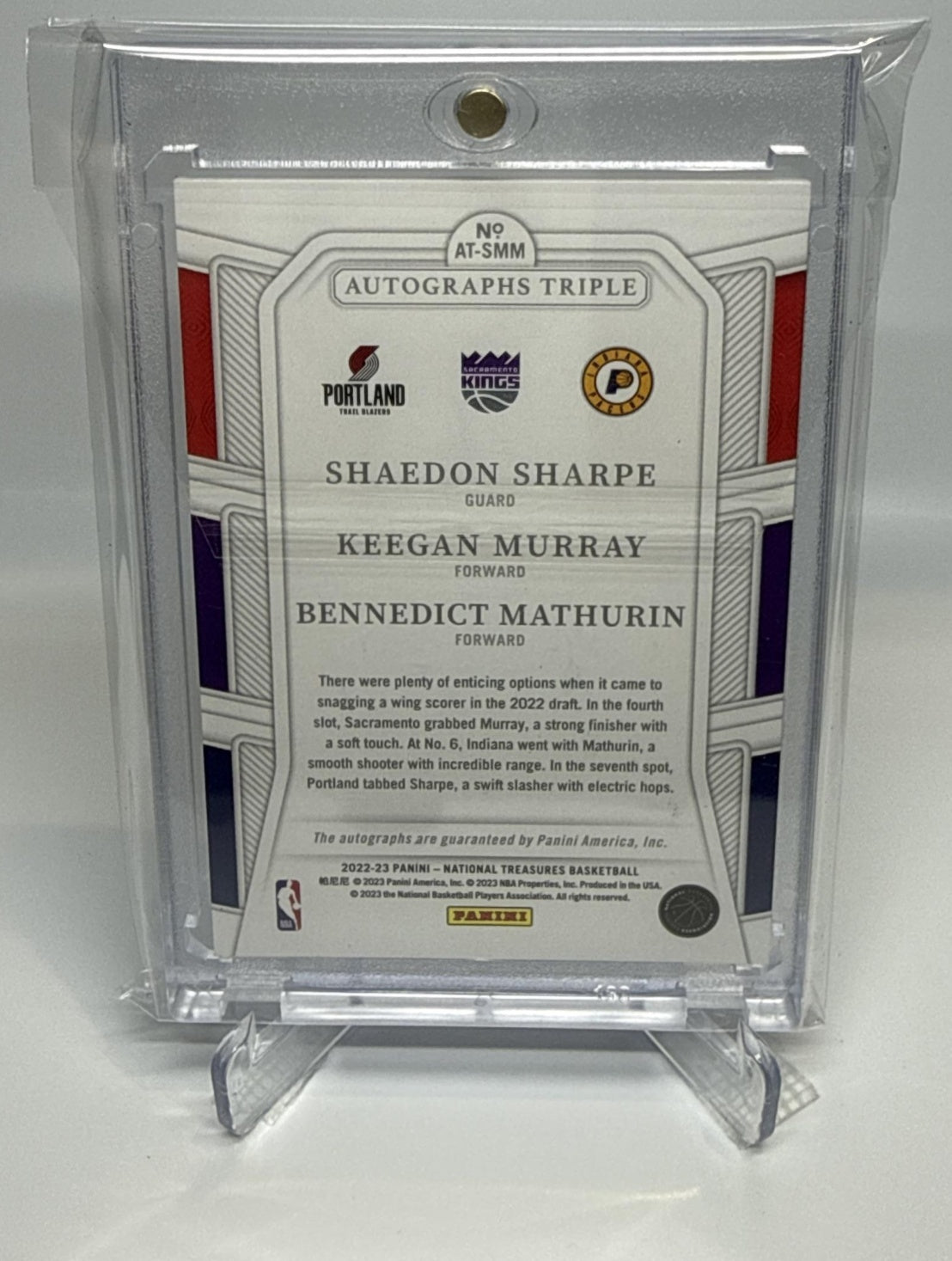 Sharpe/Murray/Mathurin Panini National Treasures 2022-23 Triple /25 Auto