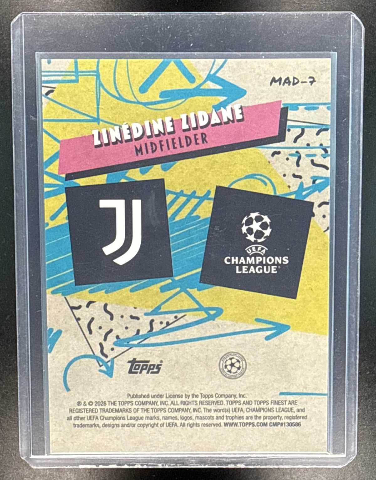 Zinedine Zidane Topps Finest UCC 2025-26 Gold Refractor /50 Juventus