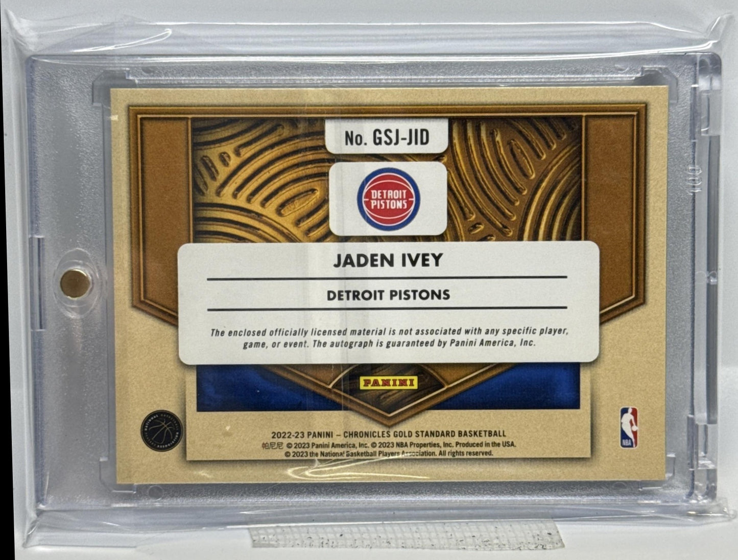 Jaden Ivey Panini Chronicles 2022 Asia Jade RC Detroit Pistons