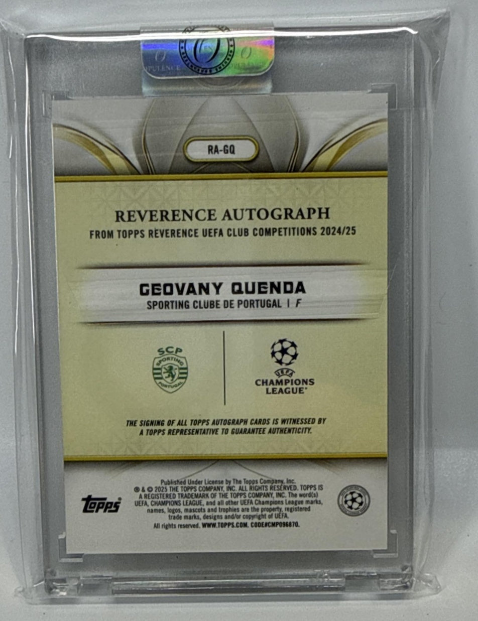 Geovany Quenda Topps Reverence UCC '24 Orange /25 Sporting Clube de Portugal