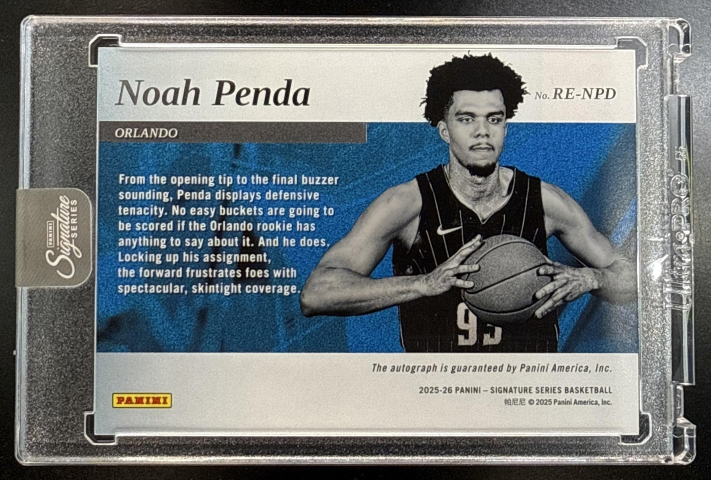 Noah Penda Panini Signature Series 2025-26/25 RC Auto Orlando Magic