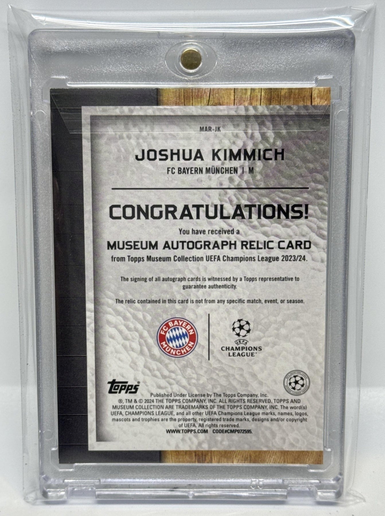Joshua Kimmich Topps Museum Collection UCC 2023/150 MEM Auto FC Bayern Munchen