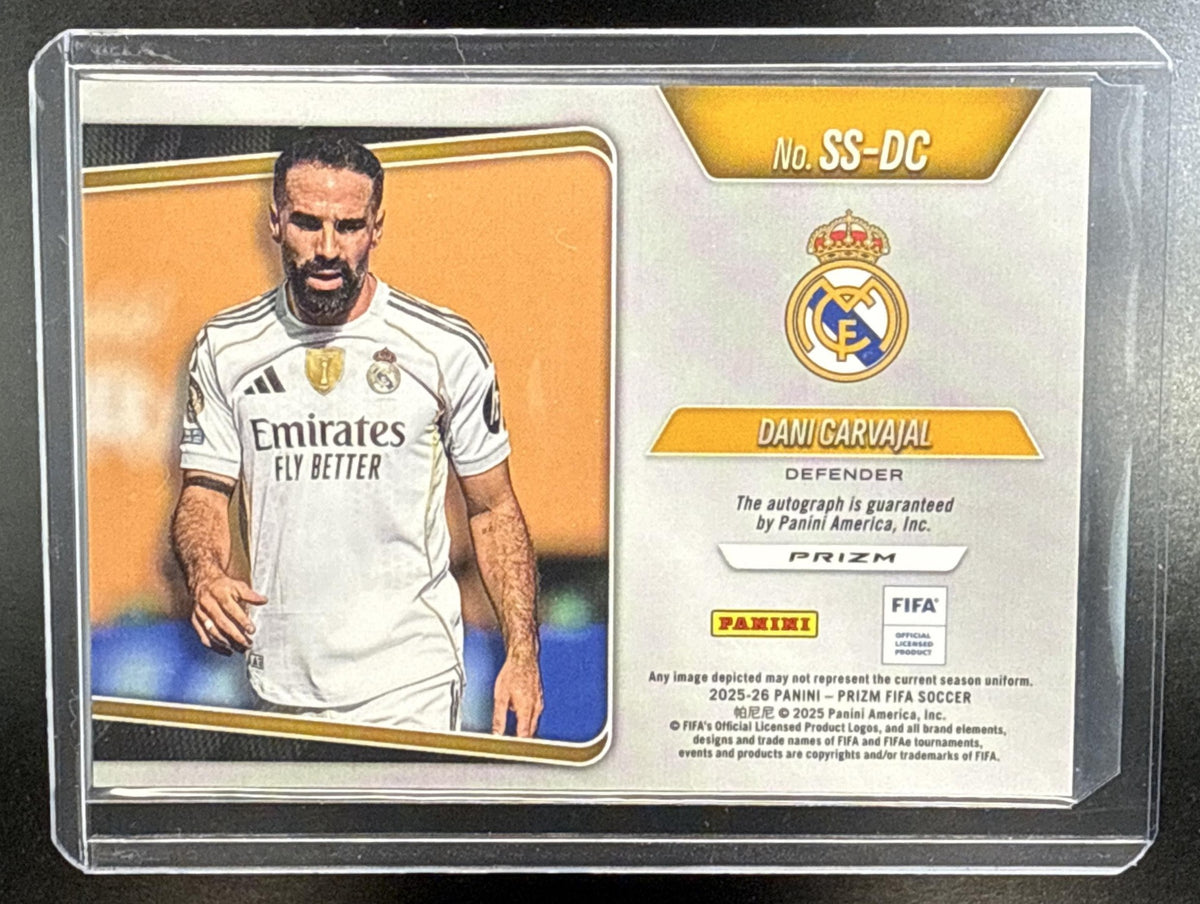 Dani Carvajal Panini Prizm FIFA 2025-26 Red Pulsar Prizms Auto Real Madrid