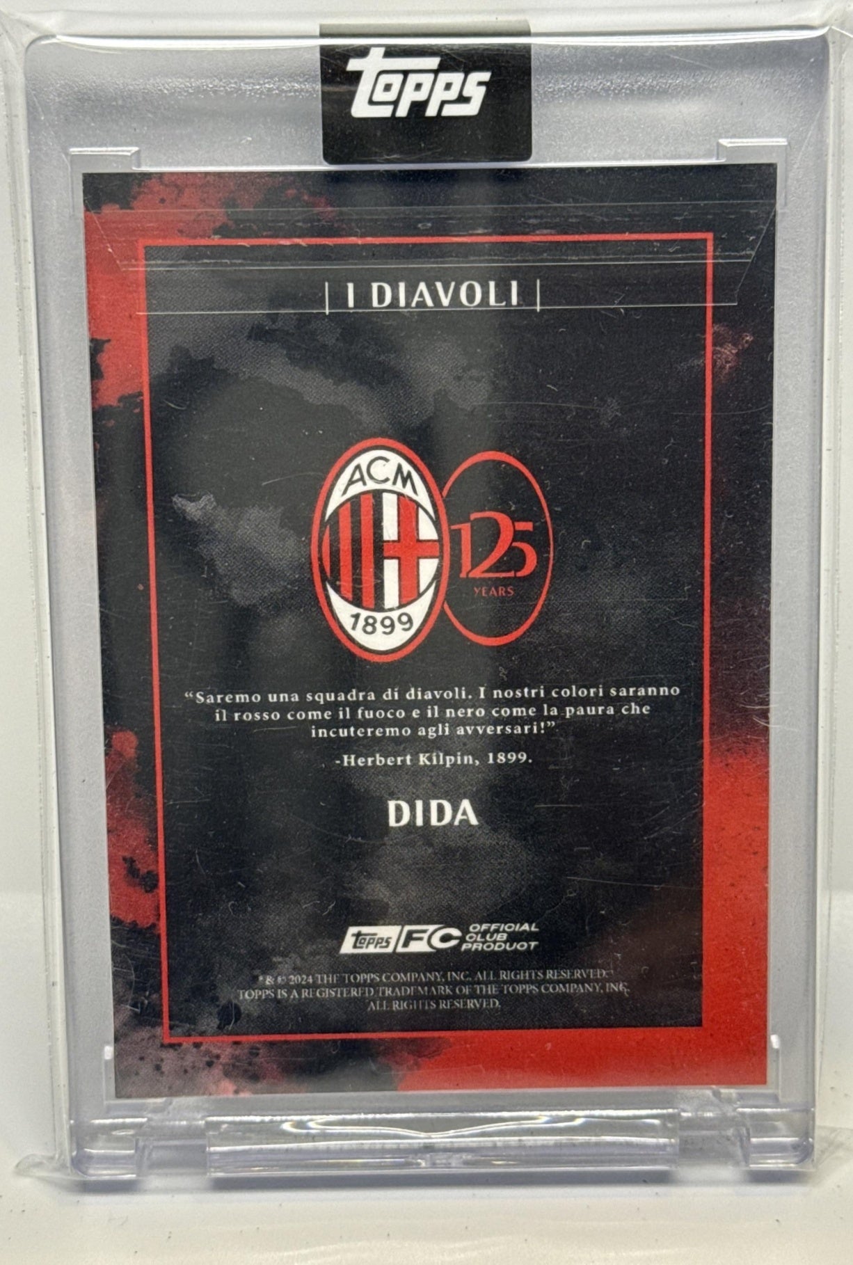Dida Topps AC Milan 125th Anniversary 2024-25 Purple /25 Auto AC Milan